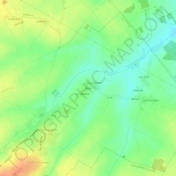 Puze topographic map, elevation, terrain