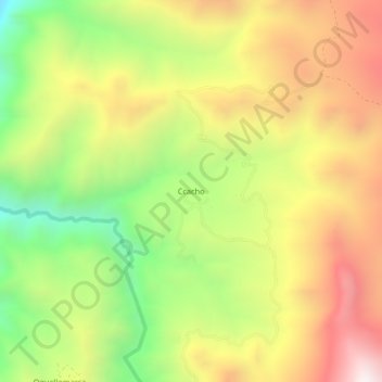 Ccacho topographic map, elevation, terrain