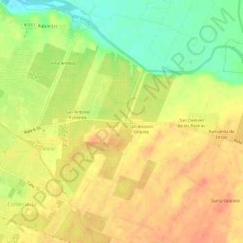 San Antonio topographic map, elevation, terrain