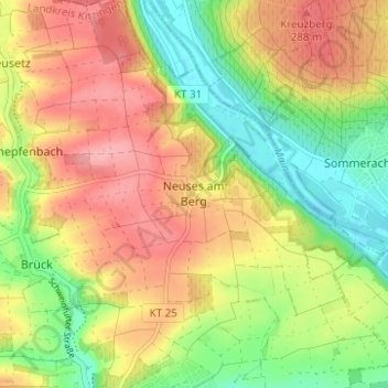 Neuses am Berg topographic map, elevation, terrain