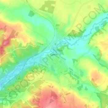 Gjern topographic map, elevation, terrain