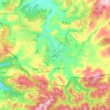 Rmaïch topographic map, elevation, terrain