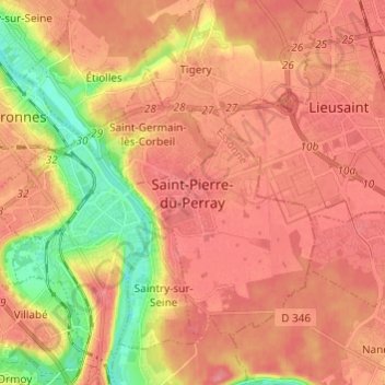 Saint-Pierre-du-Perray topographic map, elevation, terrain