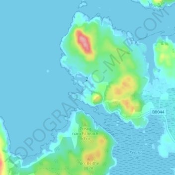 Ardtoe topographic map, elevation, terrain