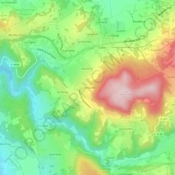 La Fontaine topographic map, elevation, terrain