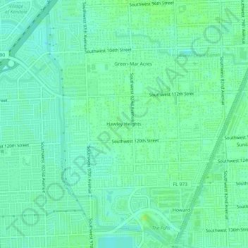 Hawley Heights topographic map, elevation, terrain