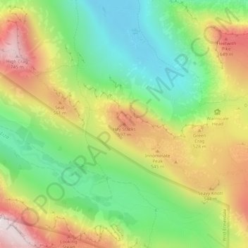 Hay Stacks topographic map, elevation, terrain