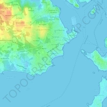 Toulhars topographic map, elevation, terrain