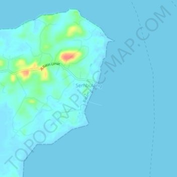 Galang topographic map, elevation, terrain