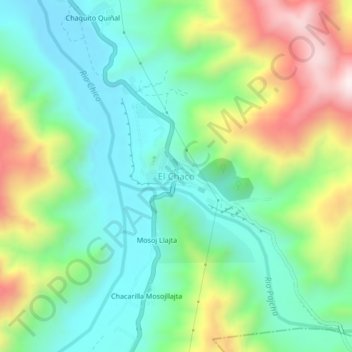 El Chaco topographic map, elevation, terrain
