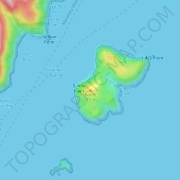 Adele topographic map, elevation, terrain