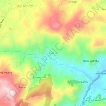 Halpe topographic map, elevation, terrain