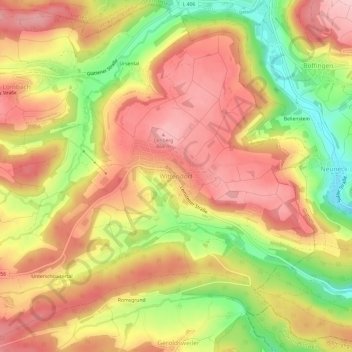 Wittendorf topographic map, elevation, terrain