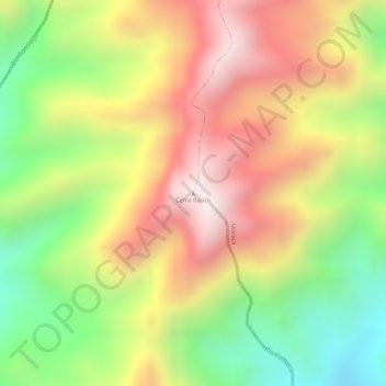 Cerro Banco topographic map, elevation, terrain