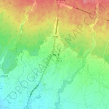 Simara topographic map, elevation, terrain