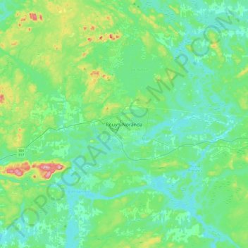 Rouyn-Noranda topographic map, elevation, terrain