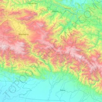 Distrik Sobaham topographic map, elevation, terrain