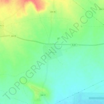 Sütlüce topographic map, elevation, terrain