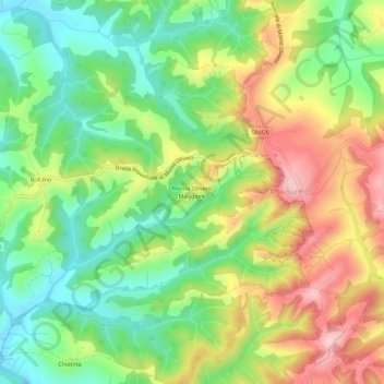 Monte Oliveto Maggiore topographic map, elevation, terrain