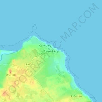 Inverallochy topographic map, elevation, terrain