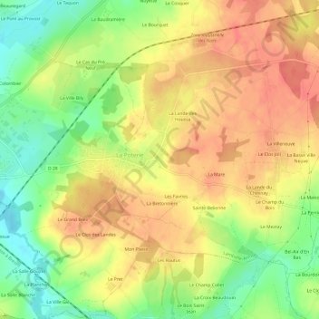 Bien-Y-Vient topographic map, elevation, terrain