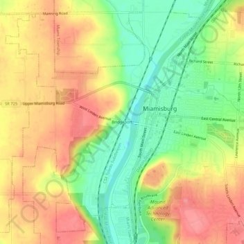 Bridgeport topographic map, elevation, terrain