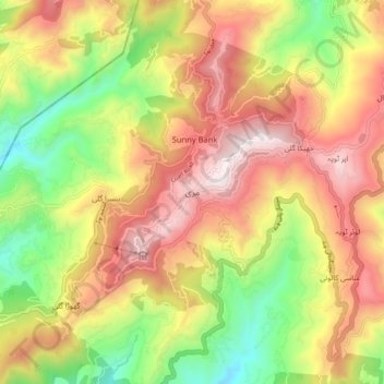 Murree topographic map, elevation, terrain