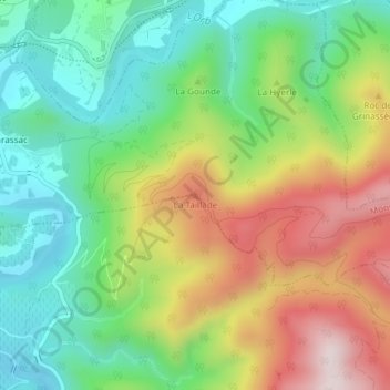 La Taillade topographic map, elevation, terrain