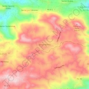 Sector Marino topographic map, elevation, terrain