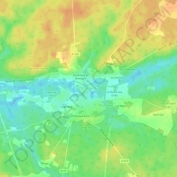 Le Bourg topographic map, elevation, terrain