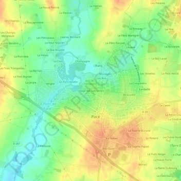 Village des Sablonnes topographic map, elevation, terrain