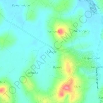Bukuya topographic map, elevation, terrain