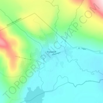 Borgafjäll topographic map, elevation, terrain