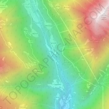Scilironi topographic map, elevation, terrain