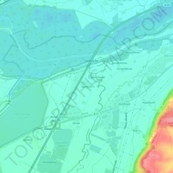 Spörerau topographic map, elevation, terrain