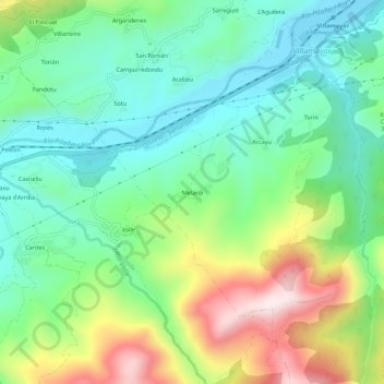Melardi topographic map, elevation, terrain