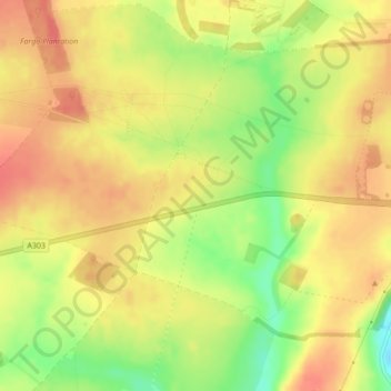 Stonehenge topographic map, elevation, terrain