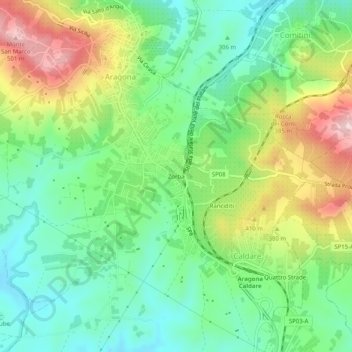 Zorba topographic map, elevation, terrain