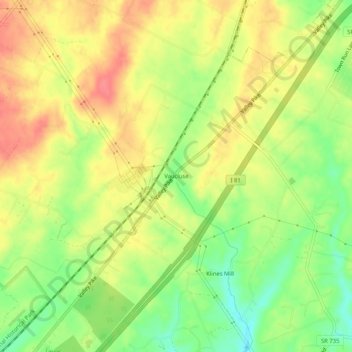 Vaucluse topographic map, elevation, terrain