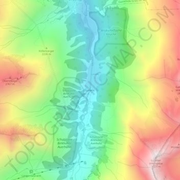 Lüsens topographic map, elevation, terrain