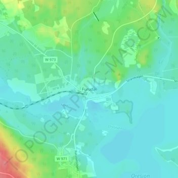 Furudal topographic map, elevation, terrain