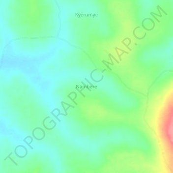 Nambere topographic map, elevation, terrain
