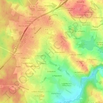 La Cornillère topographic map, elevation, terrain
