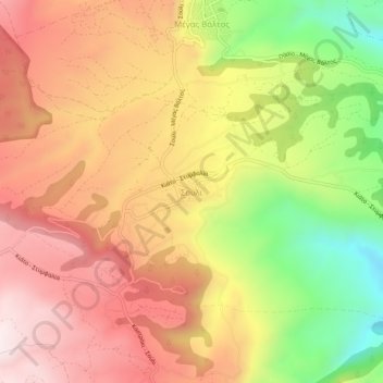 Σούλι topographic map, elevation, terrain