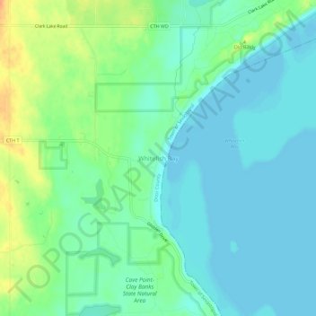 Whitefish Bay topographic map, elevation, terrain