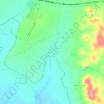 Şenocak topographic map, elevation, terrain