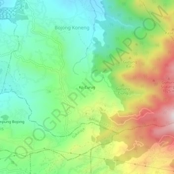 Kp Curug topographic map, elevation, terrain