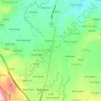 Macanan topographic map, elevation, terrain