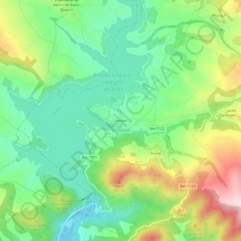 Lerate topographic map, elevation, terrain