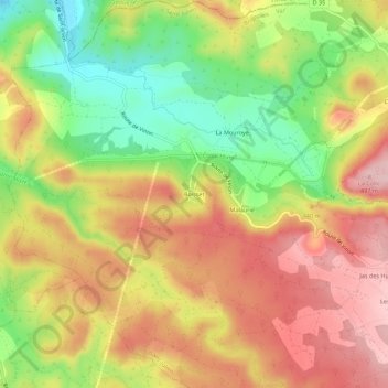 Boisset topographic map, elevation, terrain